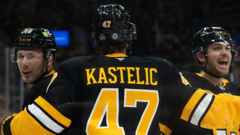 Boston Bruins forward Mark Kastelic