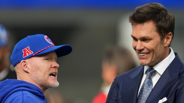 Buffalo Bills head coach Sean McDermott and NFL broadcaster Tom Brady