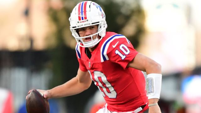 New England Patriots quarterback Drake Maye