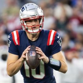 New England Patriots quarterback Drake Maye