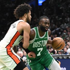 Boston Celtics guard Jaylen Brown, Detroit Pistons guard Cade Cunningham