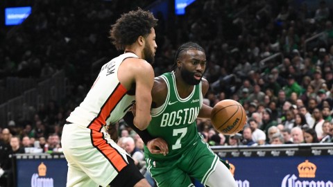 Boston Celtics guard Jaylen Brown, Detroit Pistons guard Cade Cunningham