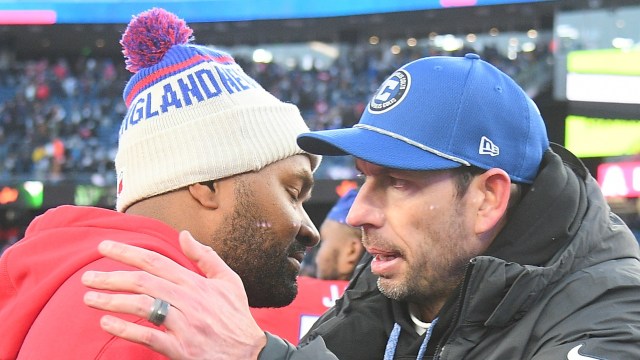 New England Patriots head coach Jerod Mayo, Indianapolis Colts head coach Shane Steichen