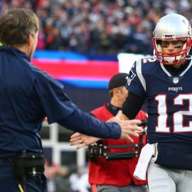 Former New England Patriots quarterback Tom Brady and head coach Bill Belichick