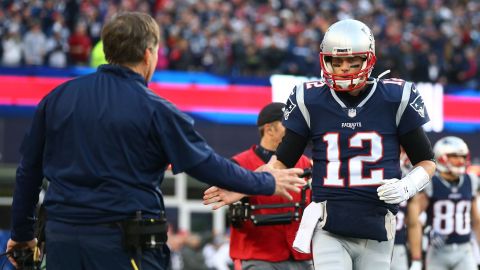 Former New England Patriots quarterback Tom Brady and head coach Bill Belichick