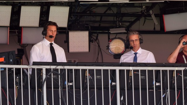 FOX Sports broadcasters Tom Brady, Kevin Burkhardt