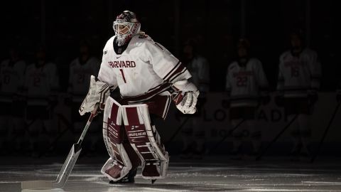 Harvard goalie Ainsley Tuffy