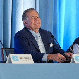 North Carolina Tar Heels football coach Bill Belichick