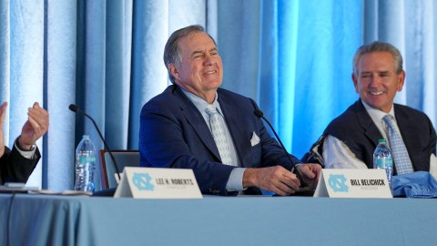 North Carolina Tar Heels football coach Bill Belichick