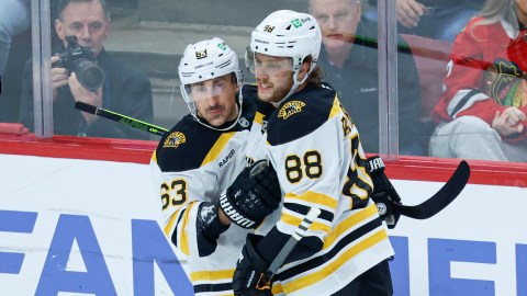 Boston Bruins forwards Brad Marchand and David Pastrnak