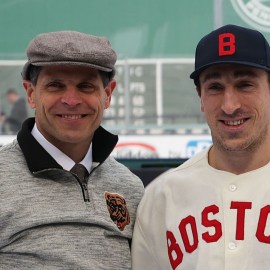 Boston Bruins general manager Don Sweeney and forward Brad Marchand