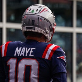 New England Patriots quarterback Drake Maye