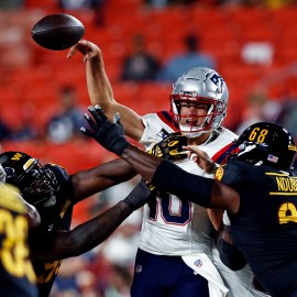 New England Patriots quarterback Drake Maye