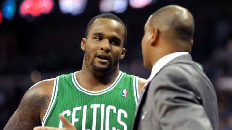 2008 Boston Celtics champions Glen Davis and Doc Rivers