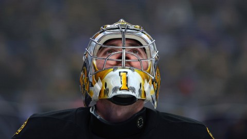 Boston Bruins goaltender Jeremy Swayman