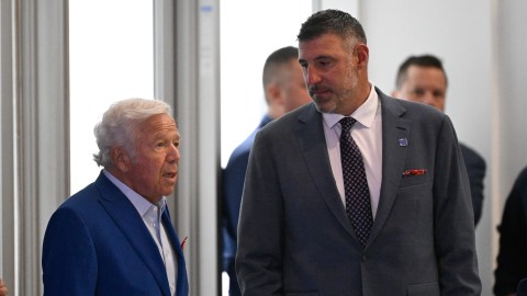 New England Patriots owner Robert Kraft and head coach Mike Vrabel