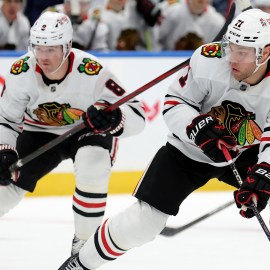 Chicago Blackhawks forwards Ryan Donato and Taylor Hall