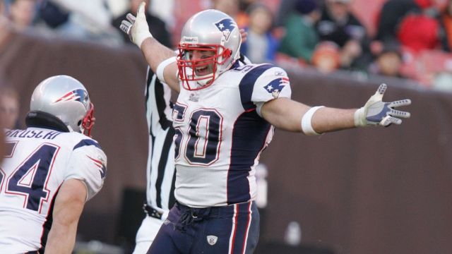 Former Patriots linebacker Tedy Bruschi and New England head coach Mike Vrabel