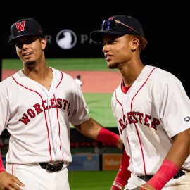 Boston Red Sox infielder Vaughn Grissom and prospect Kristian Campbell