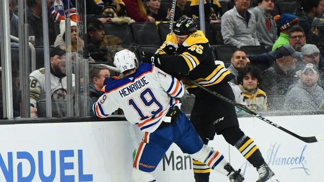 bruins left wing Cole koepke oilers center Adam Henrique