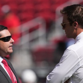 FOX color commentator Tom Brady, San Francisco 49ers CEO Jed York