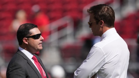 FOX color commentator Tom Brady, San Francisco 49ers CEO Jed York