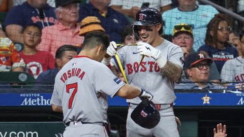 Boston Red Sox outfielder Jarren Duran and designated hitter Masastaka Yoshida